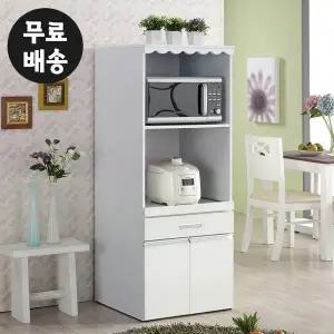 [벤티스가구]라파 주방 광파 렌지대 수납장 부엌 다이 전자 레인지장 선반 밥솥장(600/화이트)