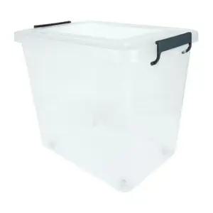 투명 리빙박스 특대형 65L 1P 손잡이블랙 444x462x392mm 스페이스에디터