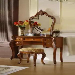 우드 화장대 엔틱 공주풍 콘솔 세트 서랍장 심플 스툴 고급 입식