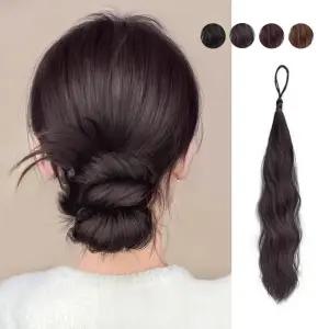 머리 여신 로우번 포니테일 가발 인조 볼륨 똥머리 가시번 머리 올림 끈 인모 프로필 숱 웨이브 까치번