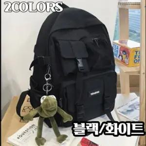 멀티백팩 가방 블랙 아이보리 키링 심플백팩 남녀공용가방 대학생가방 남자에코백