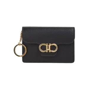 [라벨루쏘] [페라가모] FW25 여성 간치니 키링 카드지갑 22 0963 NERO FLAME RED 07857