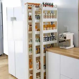 틈새 수납장 키큰 주방 다용도 냉장고틈새수납장 라이트