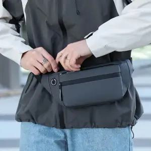 남성 이어폰 휴대폰 힙색 미니백 허리 포켓 방 힙색 코디 미니백 러닝백 웨이스트백