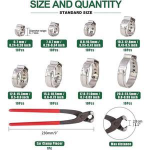 스테인리스 스틸 이어 웜 드라이브 연료 수도관 클램프 호스 클립  80