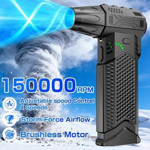 강력한 제트 팬 터보 블로워 청소 도구 전기 에어 더스터 눈 제거 400000RPM 휴대용 블로우 및 흡입 2 in 1