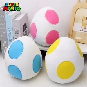 4가지 색상 슈퍼 마리오 요시 에그 플러시 인형 귀여운 애니메이션 주변기기 봉제 인형 장난감 베개 자동차
