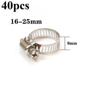 40개 1625mm 조절  스테인리스 스틸 나사 밴드 호스 클램프  연료 파이프 웜 기어 클립