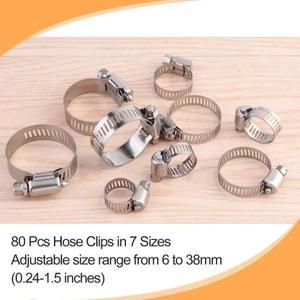 조정  스테인레스 나사 밴드 호스 클램프  연료 파이프 웜 기어 클립 638mm 80 개
