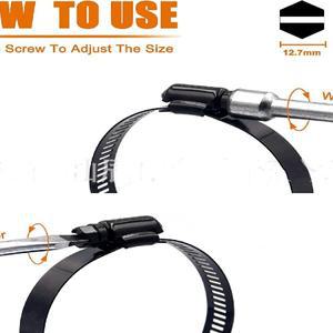 60Pcs 1Set 클램프 스테인레스 조정  638mm  웜 기어 블랙 호스 키트 목공 스프링 용