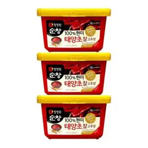 청정원 청정원순창 100% 현미 태양초 찰고추장 2kg(1.7kg+300g) 3개입