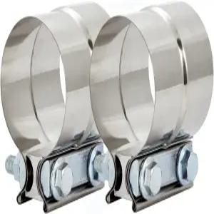 2PCS 1.5인치 랩 조인트 밴드 클램프 배기 머플러 파이프 프리폼 스테인리스 스틸