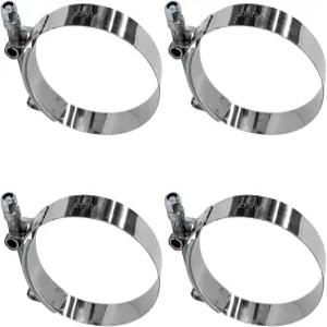 MUQIDA 4 PCS 3 T-볼트 호스 클램프 작동 범위 83-91mm의 스테인리스 스틸 조절식 파이프 ID용 고강도 터보