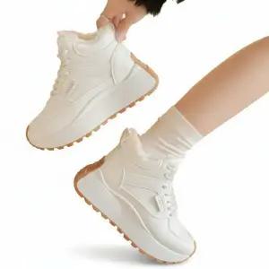 아트박스/신상오픈런 여성용 따뜻한 털안감 키높이 하이탑 운동화