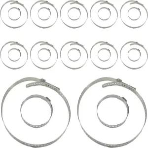 Wevdn 24 PCS CV 부트 클램프 키트 조절 가능한 12PCS 소형 및 대형 차축 조인트 304 스테인리스 스틸 범용