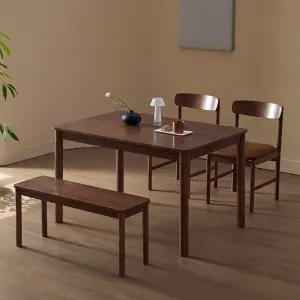 루빈 알로 4인 원목 식탁세트 (의자2+벤치)