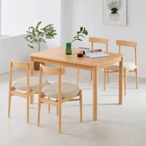 루빈 라운드 로나 1200 4인용 원목 식탁세트(의자4)