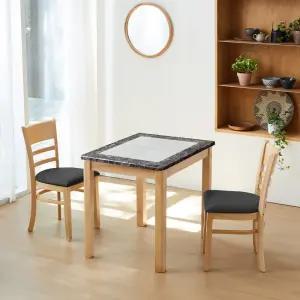 캘빈 800 2인용 대리석/세라믹 식탁세트(가죽의자형)