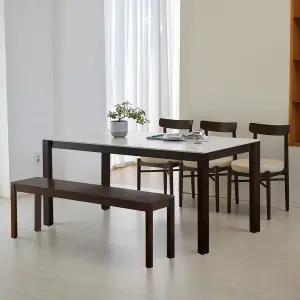 앨빈 로나 1800 6인 세라믹 식탁세트(의자3+벤치1)