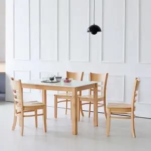 캘빈 1200 4인용 세라믹 식탁세트(원목의자형)