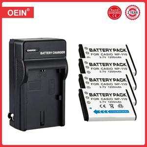 카시오 엑실림 줌 EX-Z2000 시리즈용 카메라 배터리 NP-110 Z2000BK 1200mAh 4개