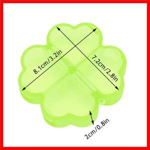 보관 상자 네잎 클로버 4 그리드 약물 알약 상자 포함 럭키 클로버 DIY INS 내구성 플라스틱 미니 스크랩북