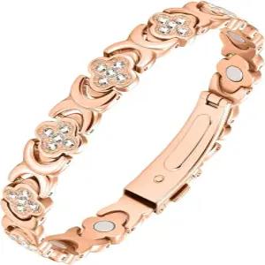 조절기가 있는 글램클로버 인피니티 클로버 구리 자석 팔찌 가우스 자석이 순수 초강력 테라피 여성용 조절