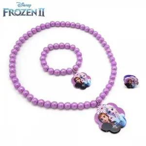 아크릴 연퍼플 겨울왕국2 꽃모양 3종세트 라엘 구슬목 아동목걸이 여아목걸이 공주목걸이