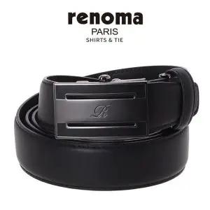 [NS홈쇼핑]레노마 세련된 스퀘어 버클 쉐입 소가죽 블랙 롱사이즈 자동벨트 RQSBE1501BK..