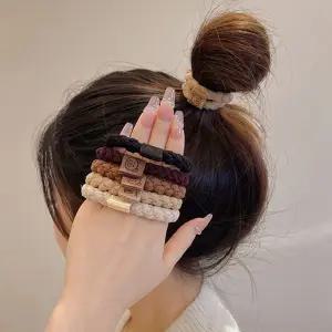 소프트벨벳곰돌이헤어끈 곱창 머리끈 올림 머리 헤어 올림머리 집게핀