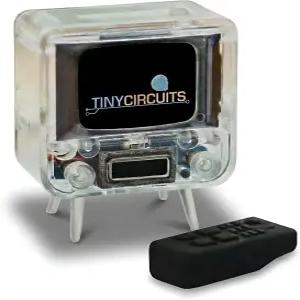 TinyCircuits TinyTV 2 휴대용 레트로 미니 TV u2013 1.14 u2033 IPS 화면 사전 로드 및 업로드 가능한
