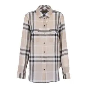 버버리 하우스 체크 여성 코튼 셔츠 그레이 40192461