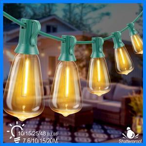 비산 방지 St38 스트링 조명 야외 화환 1W E12 방수 220V EU 110V 미국 플라스틱 웨딩 가든 파티 거리 화환