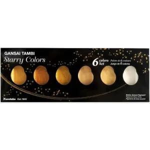 안채탐미 고체물감 6색세트(메탈골드)빠레트 어린이 파레트 선물 미술 대회 수채화 레트