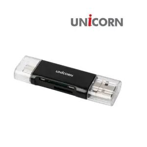 유니콘 XC-800A 블랙 통합 멀티 카드리더기 USB A타입 C타입 OTG 지원휴대용리 데이터전송 USB허브포트 스