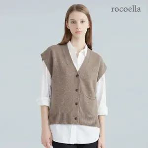 로코엘라 베니즈 램스울 드롭숄더 여성 니트 베스트