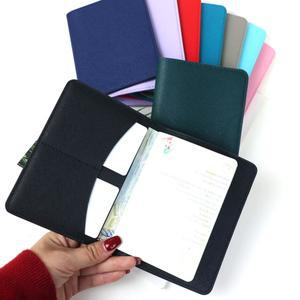 맞춤형 이름 PU 가죽 크로스 패턴 여행용 휴대용 여권 케이스 카드 홀더 단색 ID 세트