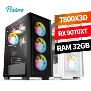 피씨스토어 AMD 올 게이밍PC 라이젠5 7800X3D RX 9070 XT (32GB, M.2 1TB)