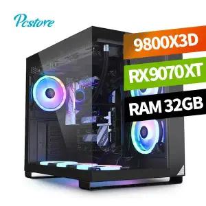 피씨스토어 베스트 배틀필드6 게이밍PC 9800X3D RX9070 XT 라라랜드 (32GB, M.2 1TB) 수냉쿨러