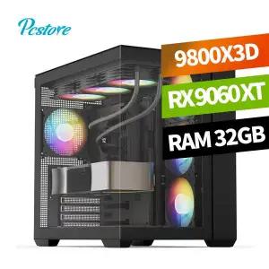 피씨스토어 베스트 배틀필드6 게이밍PC 9800X3D RX9060 XT 라라랜드 (32GB, M.2 1TB) 수냉쿨러