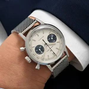 해밀턴 인트라-매틱 크로노그래프 H 복각 판다 남성 메탈 시계 H38429110