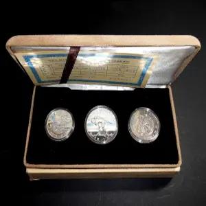 한국은행 1988년 서울 올림픽 유치 제2차 은화 기념주화 민속씨름 경회루 장고춤 3종 세트 유광프루프