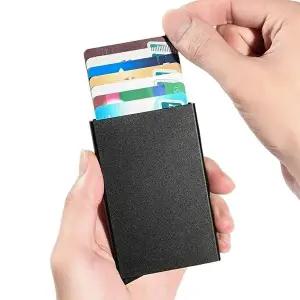 [셀러허브 패션]오토메탈 슬라이드 카드 홀더(블랙) 카드지갑