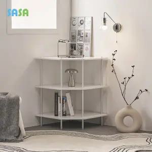 사사가구 엘린 미드센츄리 3단 코너형 모던 장식장