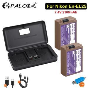 EN-EL25 C 타입 충전 포함 배터리 팩 니콘 Z50 Z30 Z ZFC 카메라 El25a 용 EN EL25 7.4V 2100mAh