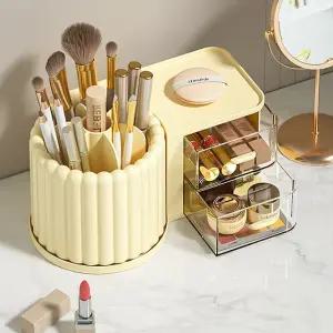 [윈프라이스] 화장대 책상 정리 회전 브러쉬 연필꽂이 정리함 다용도 소품수납 꽂이