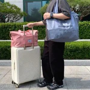 핑크 여행용 가방 휴대용 데일리백 캐리어결합가방 캐리어보조가방 운동가방