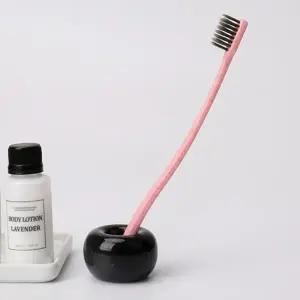 ( )세라믹 스탠드 칫솔꽂이(블랙) 1구 욕실 칫솔거치대