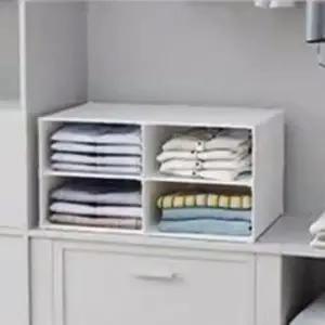 (색상 2칸 2단)조립식 칸막이 옷정리함 옷장정리선반 2칸2단