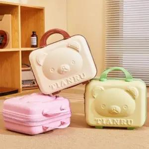 비밀번호 잠금 곰돌이 기내용 14인치 캐리어 여행 가방 휴가 화장품 코스메틱 트레블백